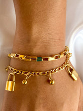 Load image into Gallery viewer, Double Layer Lock Charm Bracelet - Amore  Collection Jewelry
