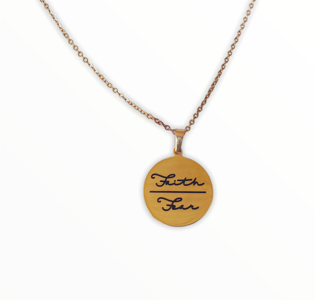 Faith over Fear Necklace - Amore  Collection Jewelry