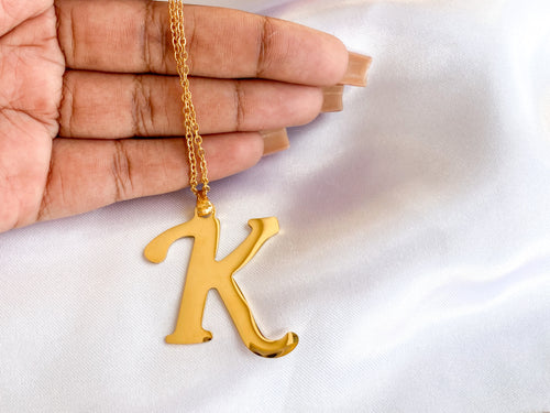 Grande Script Initial Necklace - Amore  Collection Jewelry