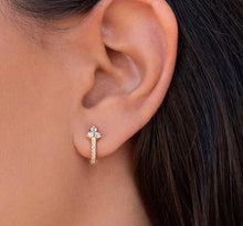 Load image into Gallery viewer, Jewel Encrusted Huggie Hoop Earrings - Amore  Collection Jewelry

